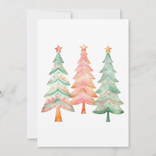 Kerstbomen Groene en Rode Partij Kaart (Achterkant)