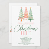 Kerstbomen Groene en Rode Partij Kaart (Voorkant / Achterkant)