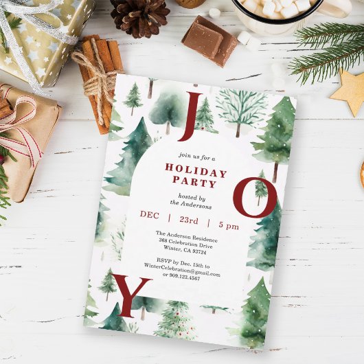 Kerstbomen Groene Rode Vreugde Vakantie Feest Kaart