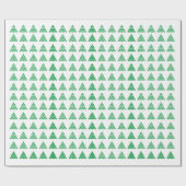 Kerstbomen groene witte sneeuwsterren sneeuwvlokke cadeaupapier (Vlak)