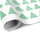 Kerstbomen groene witte sneeuwsterren sneeuwvlokke cadeaupapier (Rol Hoek)