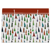 Kerstbomen grote giftbag groot cadeauzakje (Voorkant)