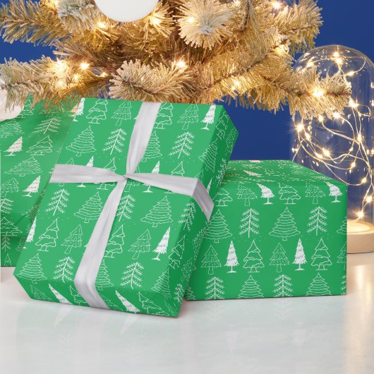 Kerstbomen Grove Naam Kerstmis waterverf Cadeaupapier (Feestdagen)