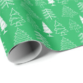 Kerstbomen Grove Naam Kerstmis waterverf Cadeaupapier (Rol Hoek)