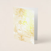 Kerstbomen Herten Sneeuwvlokken Folie Kaarten (Voorkant)