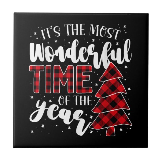 Kerstbomen Het is de mooiste tijd van de Tegeltje (Voorkant)