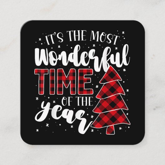 Kerstbomen Het is de mooiste tijd van de Vierkante Visitekaartje (Voorkant)