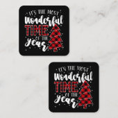 Kerstbomen Het is de mooiste tijd van de Vierkante Visitekaartje (Voorkant / Achterkant)