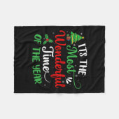 Kerstbomen het mooiste moment van de fleece deken (Voorkant (Horizontaal))