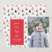 Kerstbomen Holiday Fotokaart Feestdagenkaart (Voorkant / Achterkant)