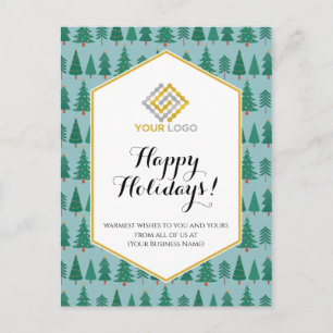 Kerstbomen Holiday Moderne Logo Business Briefkaart