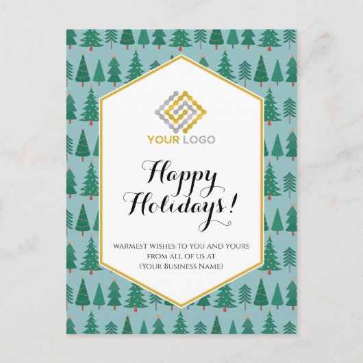 Kerstbomen Holiday Moderne Logo Business Briefkaart (Voorkant)