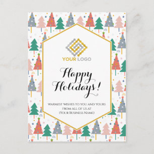 Kerstbomen Holiday Moderne Logo Business Briefkaart