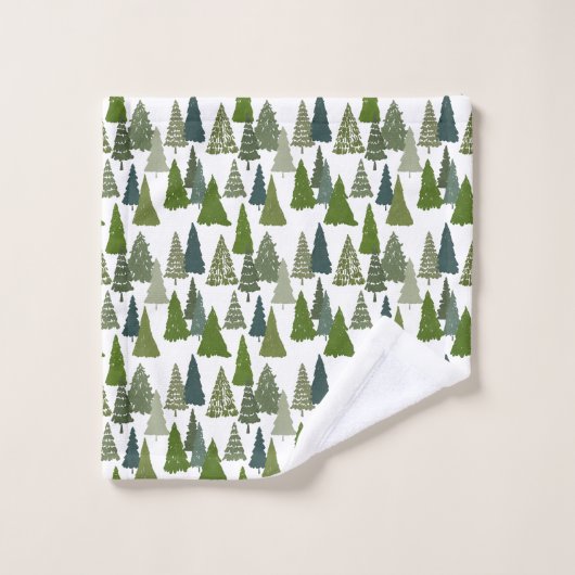 Kerstbomen Holiday Pattern Bad Handdoek (Wasdoekje)