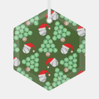 Kerstbomen, honkbal, kerstmanhoeden glas ornament