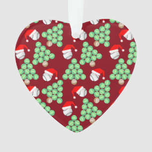 Kerstbomen, honkbal, kerstmanhoeden ornament