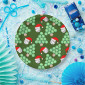 Kerstbomen, honkbal, kerstmanhoeden papieren bordje (Feest)