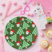 Kerstbomen, honkbal, kerstmanhoeden papieren bordje (Feest)