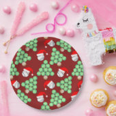 Kerstbomen, honkbal, kerstmanhoeden papieren bordje (Feest)