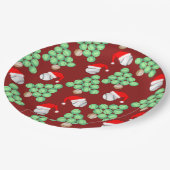 Kerstbomen, honkbal, kerstmanhoeden papieren bordje (Gekanteld)