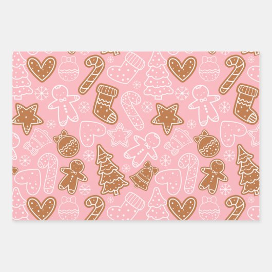  kerstbomen horen sterren kerst inpakpapier vel (Voorkant)