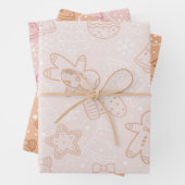  kerstbomen horen sterren kerst inpakpapier vel (In situ)