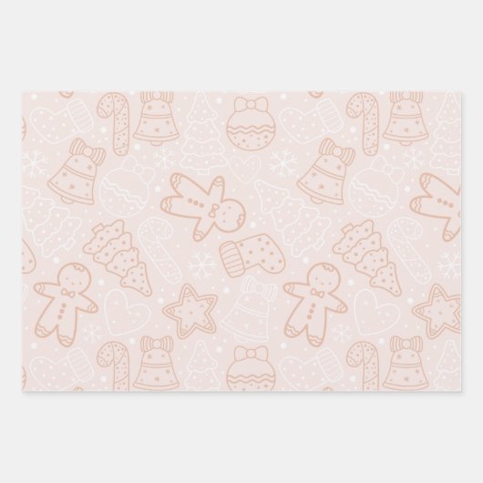  kerstbomen horen sterren kerst inpakpapier vel (Voorkant)