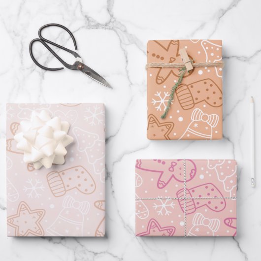 kerstbomen horen sterren kerst inpakpapier vel (Voorkant)