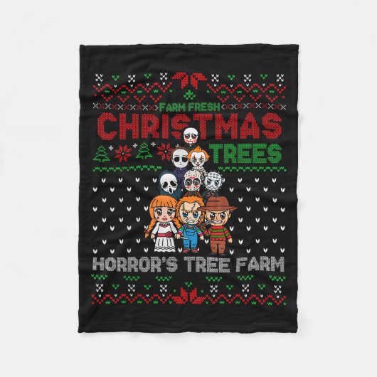Kerstbomen Horrors Boomgaard, Eng Figuur Fleece Deken (Voorkant)
