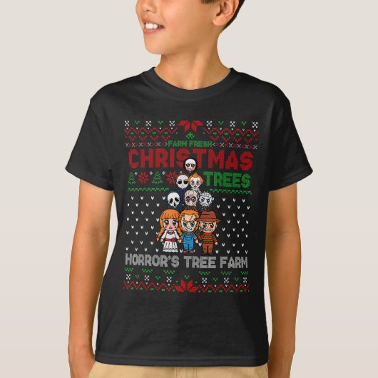 Kerstbomen Horrors Boomgaard, Eng Karakter T-shirt (Voorkant)