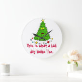 Kerstbomen Humor Bad Day Grote Klok (Huis)