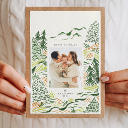 Kerstbomen illusioneren vakantie fotokaart feestdagenkaart