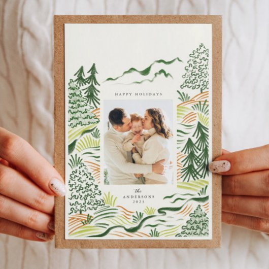 Kerstbomen illusioneren vakantie fotokaart feestdagenkaart