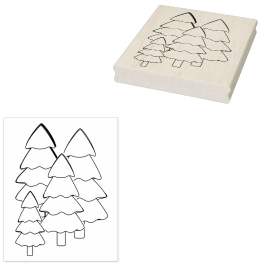 Kerstbomen illustratie kunststempel rubberstempel (Gestempeld)