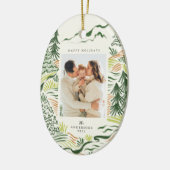 Kerstbomen illustratie vakantiefoto keramisch ornament (Links)