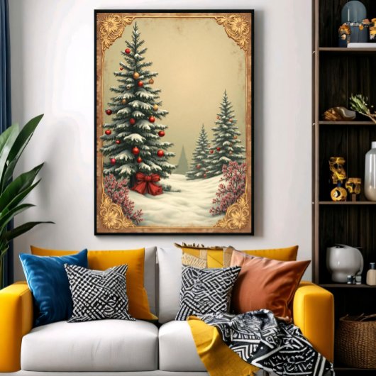 Kerstbomen in de Sneeuw Poster