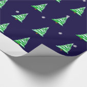 kerstbomen in de sneeuwverpakking cadeaupapier (Hoek)