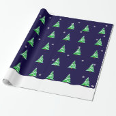 kerstbomen in de sneeuwverpakking cadeaupapier (Uitgerold)