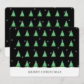 Kerstbomen in de sneeuwzwarte uitnodigingskaart kaart (Voorkant / Achterkant)