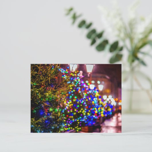 Kerstbomen in de straat briefkaart (Staand voorkant)