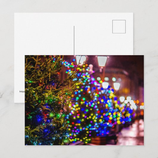 Kerstbomen in de straat briefkaart (Voorkant / Achterkant)