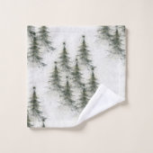 Kerstbomen in het bos bad handdoek (Wasdoekje)