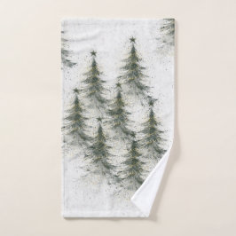Kerstbomen in het bos handdoek
