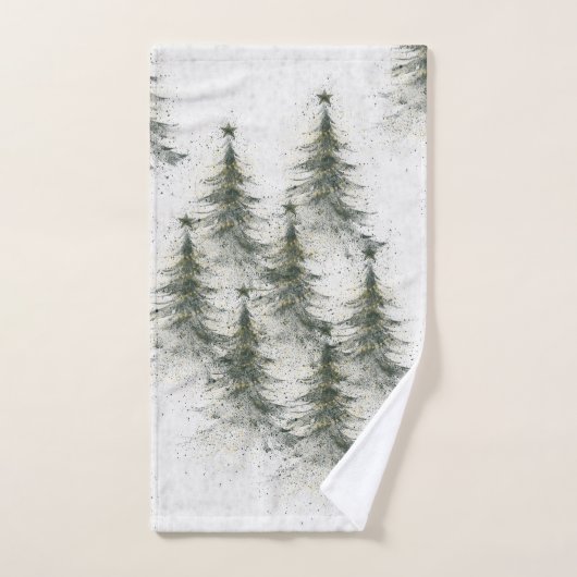 Kerstbomen in het bos handdoek (Handdoek)