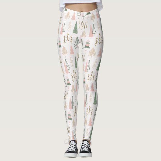 Kerstbomen In Het Bos Leggings (Voorkant)
