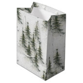 Kerstbomen in het bos medium cadeauzakje (Voorkant Gekanteld)