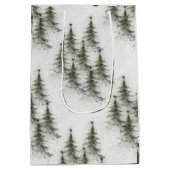 Kerstbomen in het bos medium cadeauzakje (Achterkant)