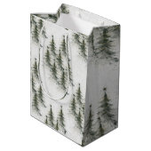 Kerstbomen in het bos medium cadeauzakje (Achterkant Gekanteld)