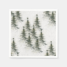 Kerstbomen in het bos servet