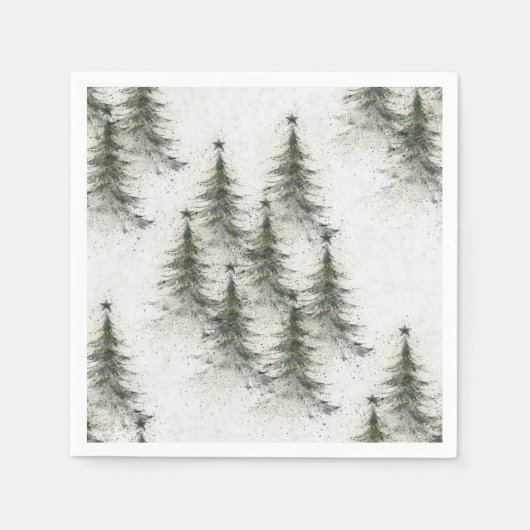 Kerstbomen in het bos servet (Voorkant)